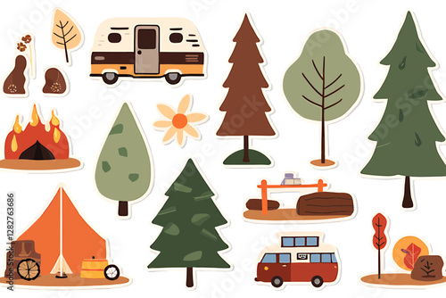 camping icons collection