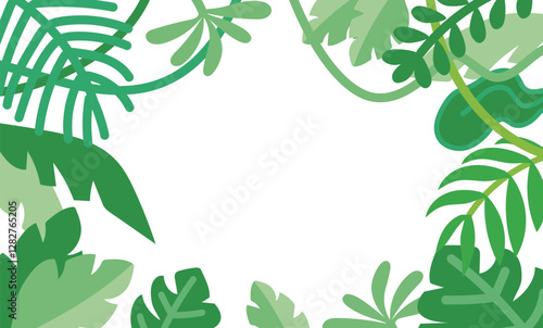植物の多い自然の背景イラスト素材
