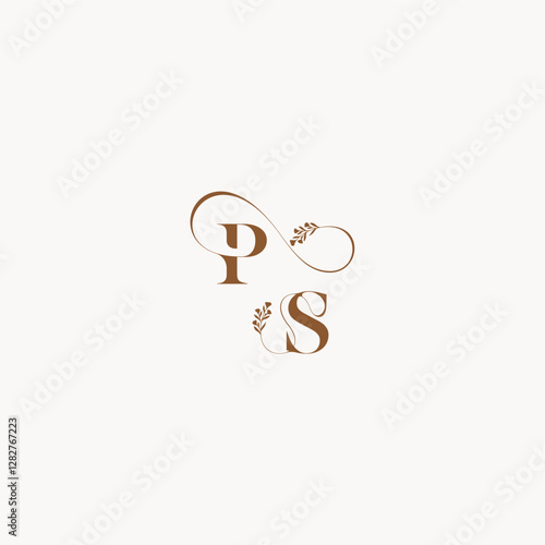 bold and hairline monogram wedding monogram logo initial PS elegant curve organic letter