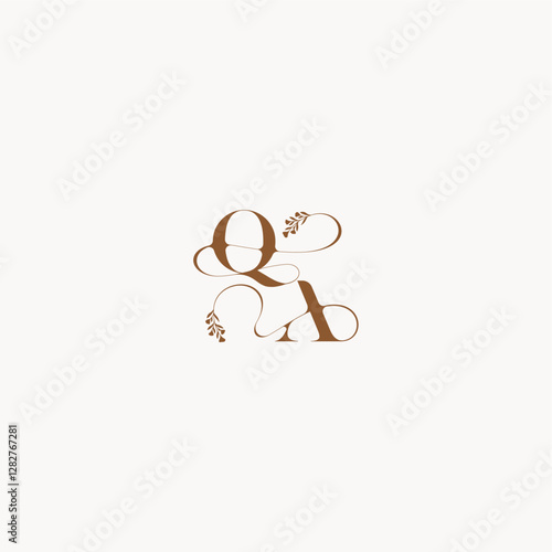 bold and hairline monogram wedding monogram logo initial QA elegant curve organic letter