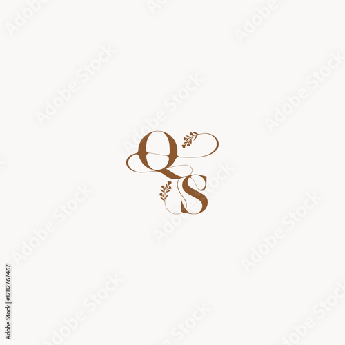 bold and hairline monogram wedding monogram logo initial QS elegant curve organic letter