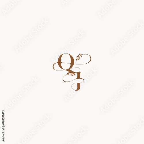 bold and hairline monogram wedding monogram logo initial QJ elegant curve organic letter