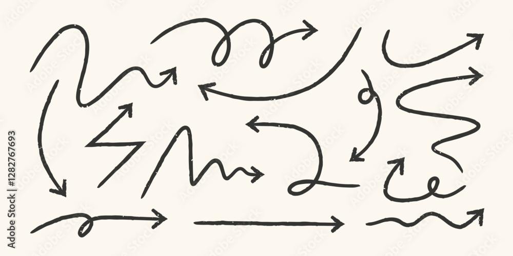 Arrow doodle hand drawn element collection Arrow doodle hand drawn element collection