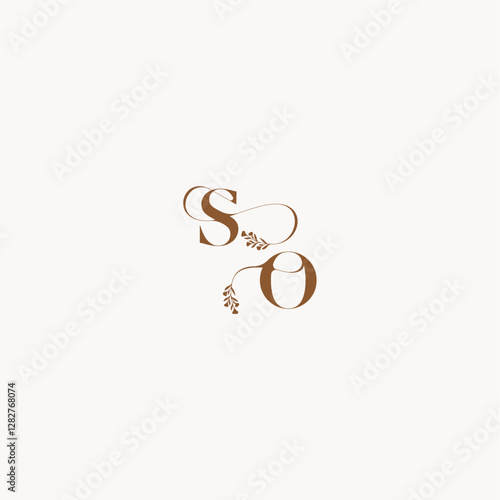 bold and hairline monogram wedding monogram logo initial SO elegant curve organic letter