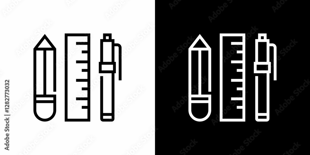 Obraz premium Education element icon. Educational equipment. Black icon. Silhouette