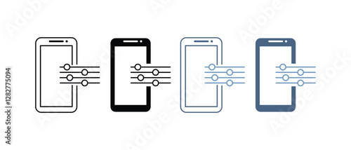 Fix, Maintenance, Smartphone Repair Service Symbol Collection. Control Panel and Settings of Electronic Device. Mobile Phone Settings Line and Silhouette