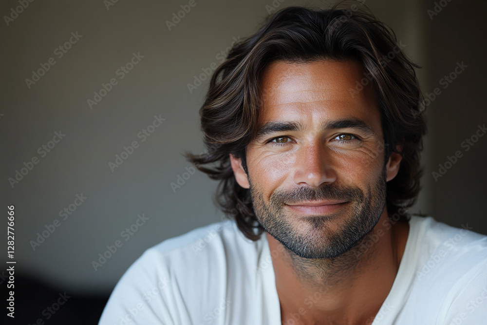 Obraz premium Man smiling close-up