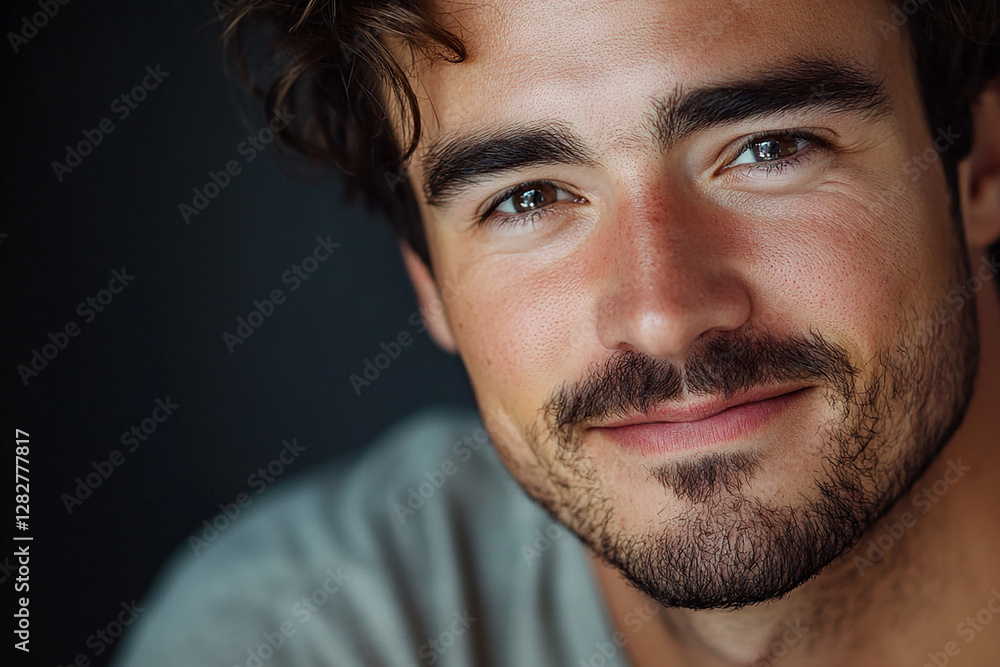 Obraz premium Man smiling close-up