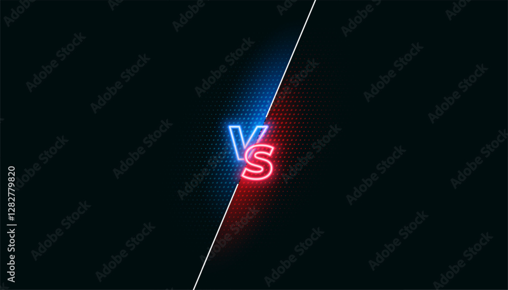 Fototapeta premium neon style versus vs modern banner for team battle or comparison