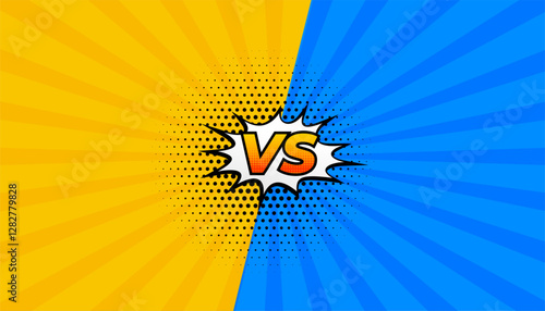 trendy versus vs tournament banner in cartoon style