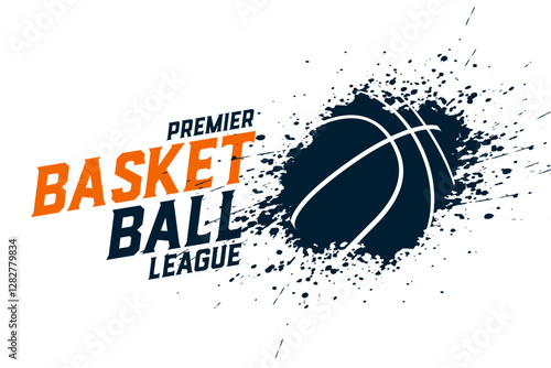 eye catching basket ball premier league background with splatter effect