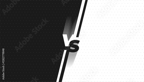 black and white versus vs comparison banner for team fight