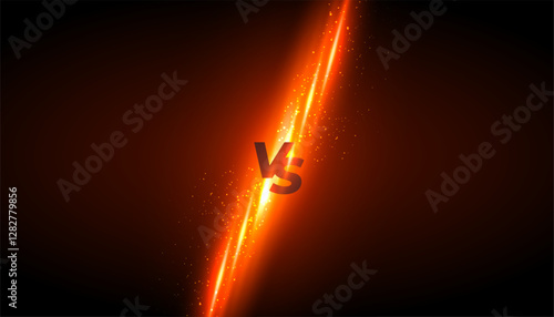 eye catching versus vs tournament poster with neon effect