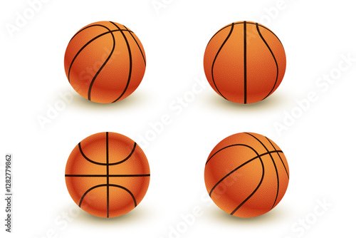 set of four 3d streetball background for championship