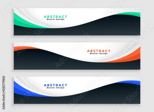 pack of three corporate website header template for cover page