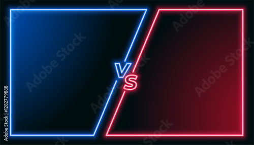 neon style dual fight versus vs banner for team battle