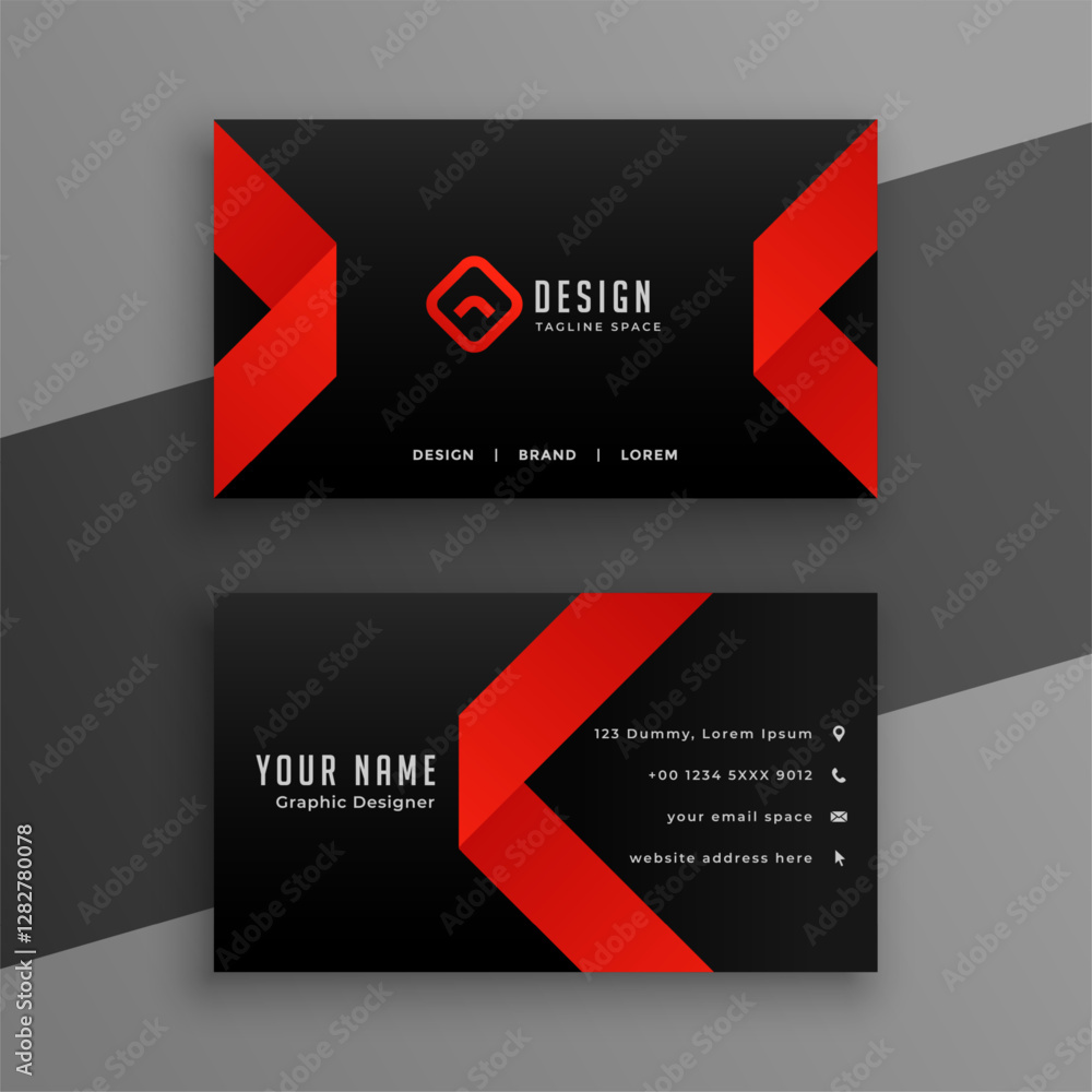 elegant black and red corporate visiting card layout design elegant black and red corporate visiting card layout design