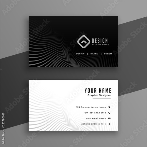 premium black and white professional business card template design