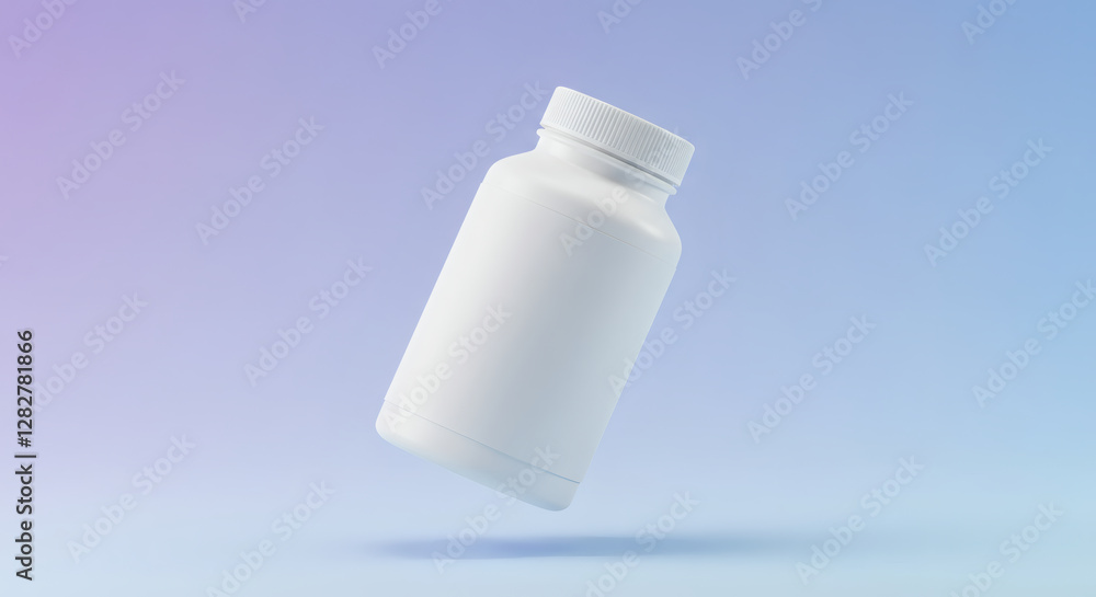 A minimalist stock photo featuring a blank health supplement bottle on a soft pastel background. Ideal for wellness, vitamins, nutrition, and fitness-related designs, marketing, or branding projects. A minimalist stock photo featuring a blank health supplement bottle on a soft pastel background. Ideal for wellness, vitamins, nutrition, and fitness-related designs, marketing, or branding projects.