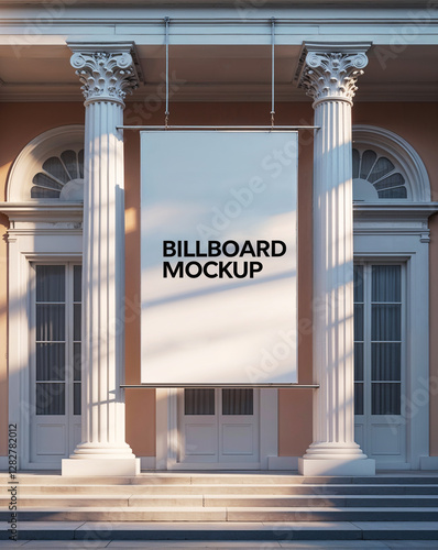 Classic Architectural Billboard Mockup with Elegant Columns