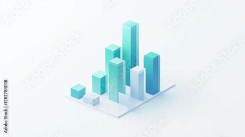 Free Download Abstract 3D Isometric Bar Chart Representing Growth and Data Visualization - GFXLoad