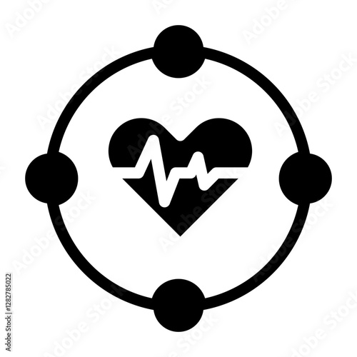 Blockchain healthcare icon