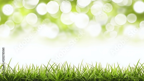 Vibrant Green Grass with Soft Focus Bokeh Background