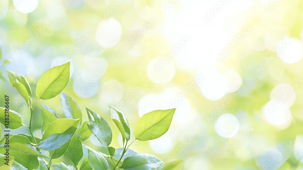 Vibrant Green Leaves and Bright Sunlight Background Vibrant Green Leaves and Bright Sunlight Background