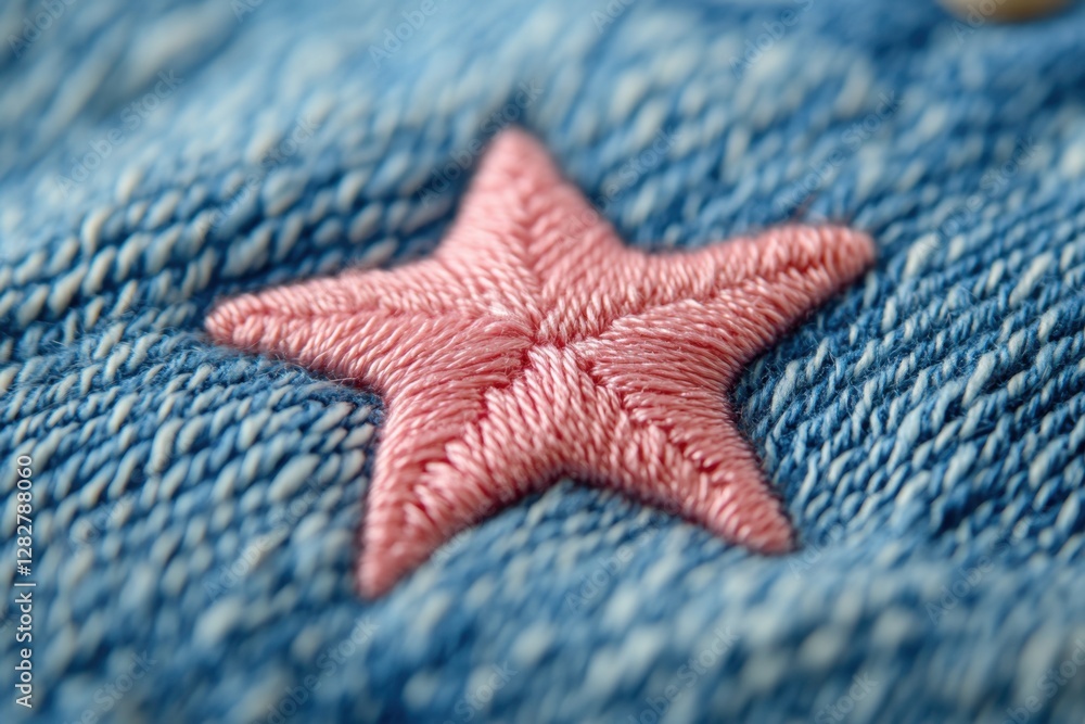 Fresh light pink stars embroidered on light gray fabric with a minimalist design, captured in a high-resolution close-up for clean and subtle background textures. Fresh light pink stars embroidered on light gray fabric with a minimalist design, captured in a high-resolution close-up for clean and subtle background textures.