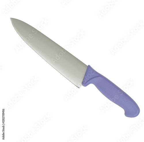 Big kitchen knife isolated on the white background.
