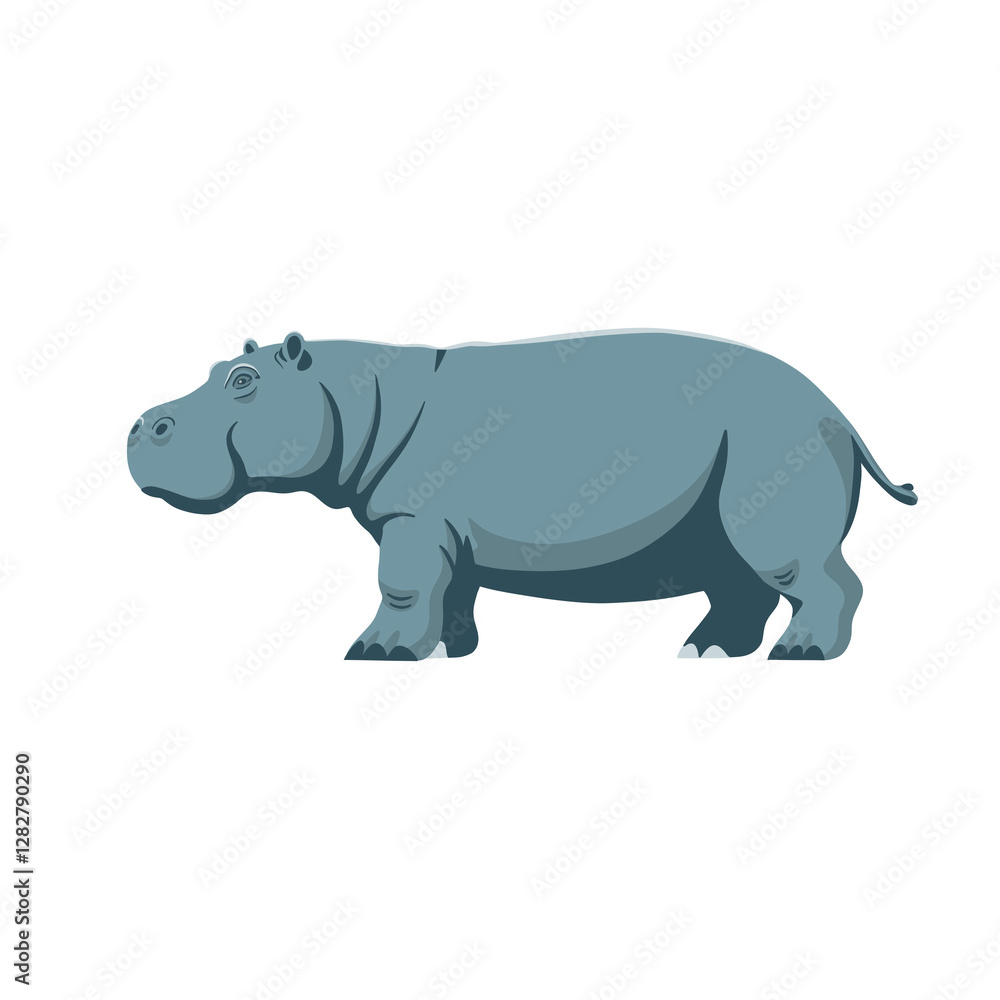 Fototapeta premium Simple Illustration Of A Hippopotamus