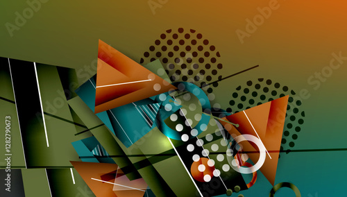 Abstract background geometric design with colorful gradients