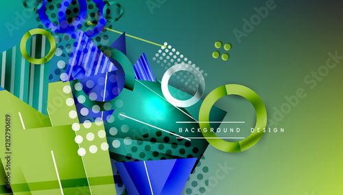 Abstract background geometric design with colorful gradients