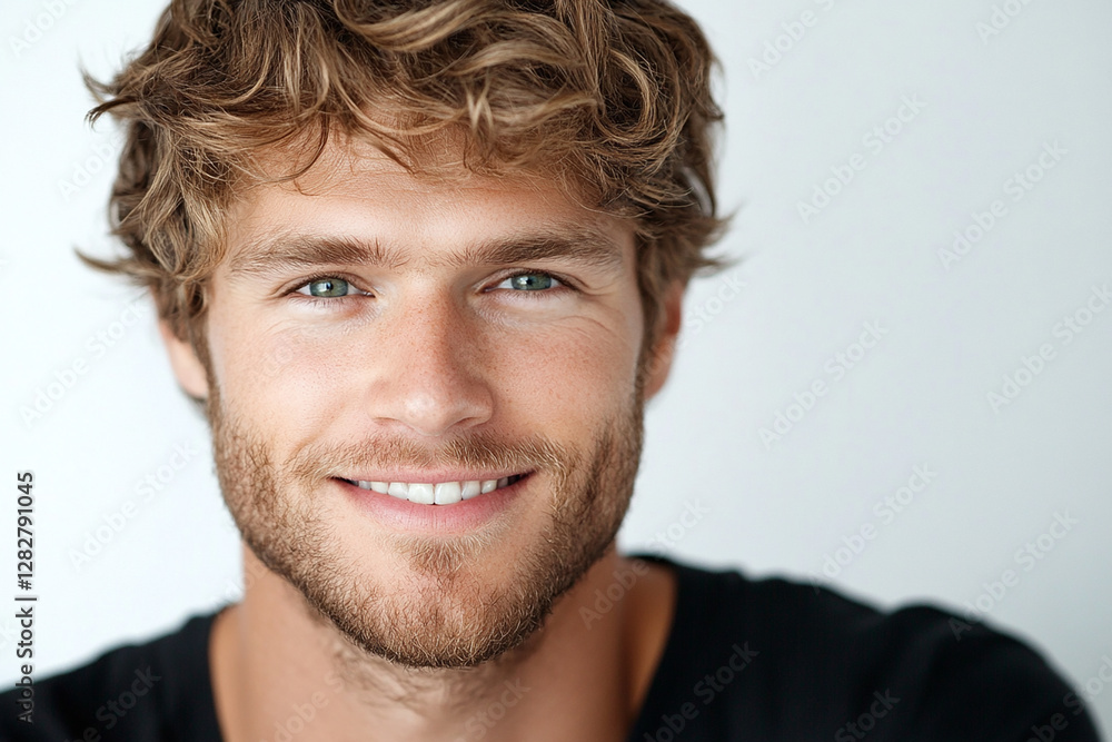 Obraz premium Man smiling close-up