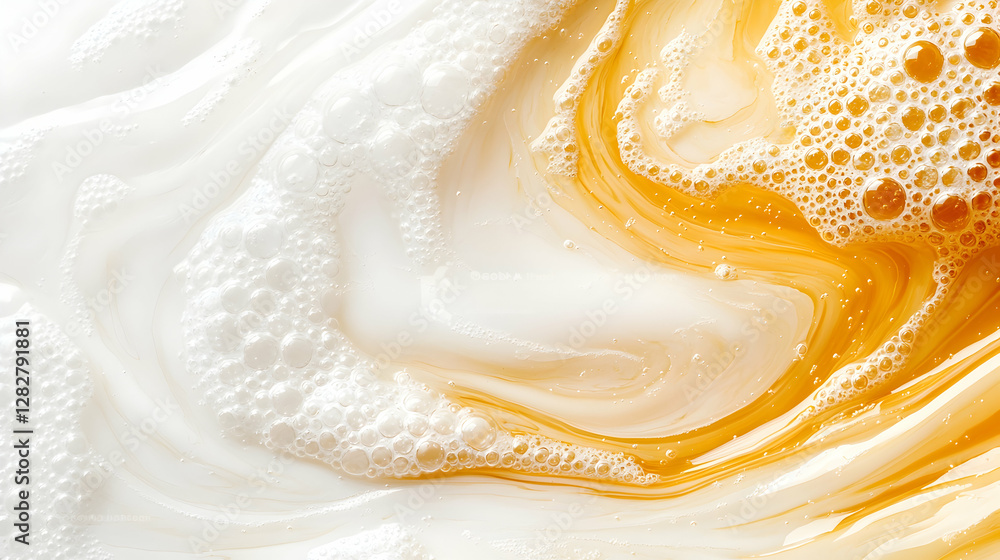 Swirling Cream and Yellow Liquid Background Swirling Cream and Yellow Liquid Background