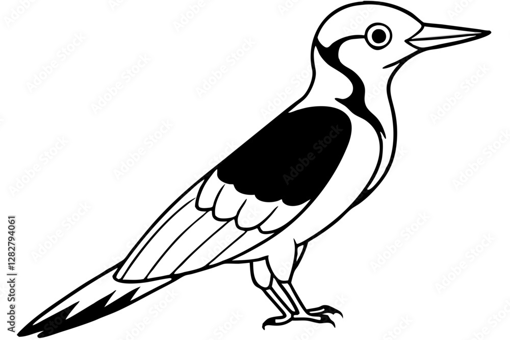 Fototapeta premium Stylized Woodpecker Linework