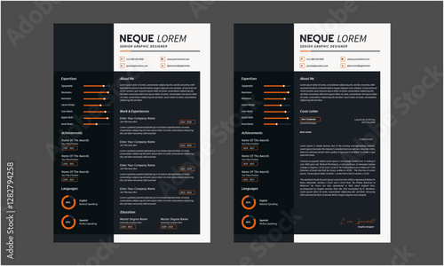 Resume CV. Professional modern and minimal resume CV, Clean and modern resume portfolio CV template
