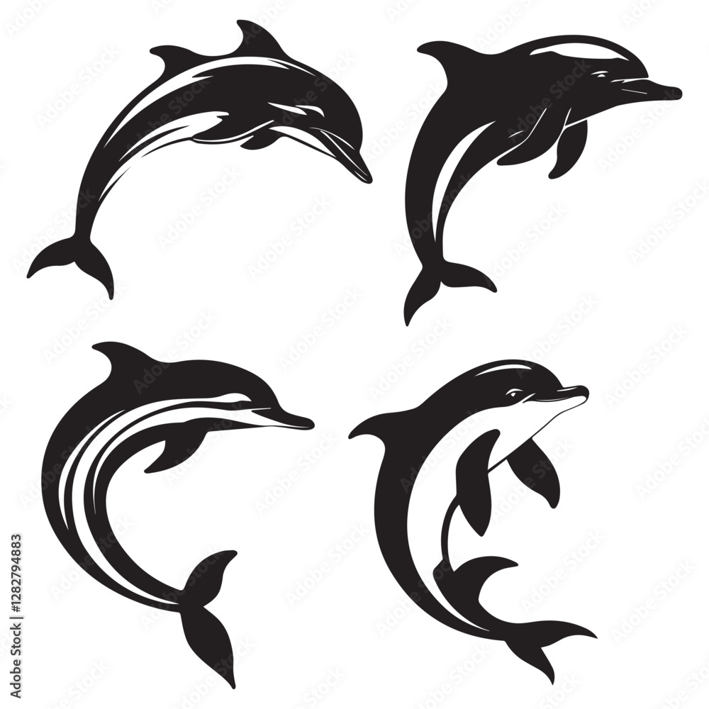 Fototapeta premium dolphin silhouette vector