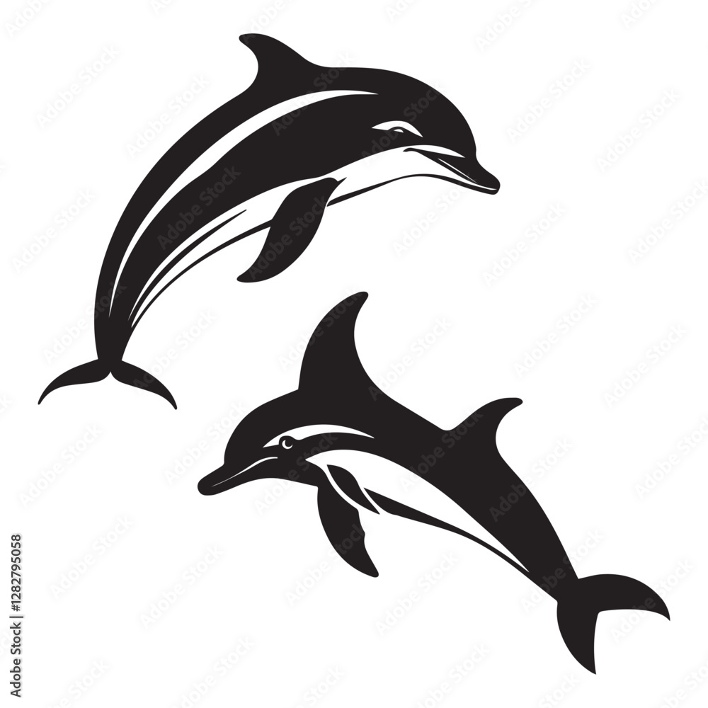 Naklejka premium dolphin isolated on white background