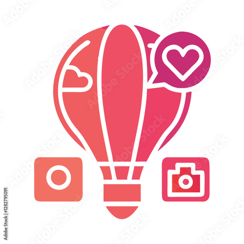 Hot air balloon icon with diverse ability symbols, representing inclusion