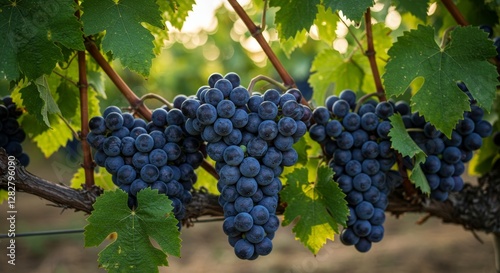 Wallpaper Mural Luscious dark grapes hanging ready for harvest on a verdant vine Torontodigital.ca