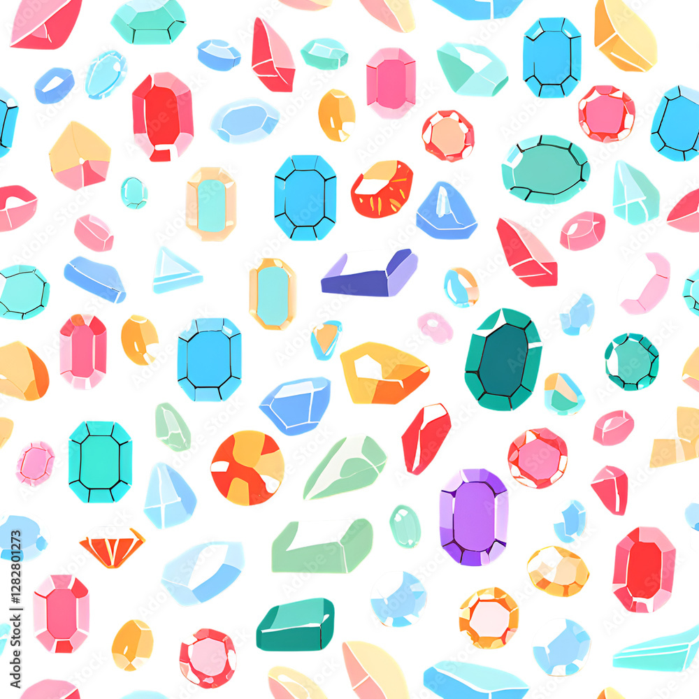 seamless pattern with a set of gem seamless pattern with a set of gem