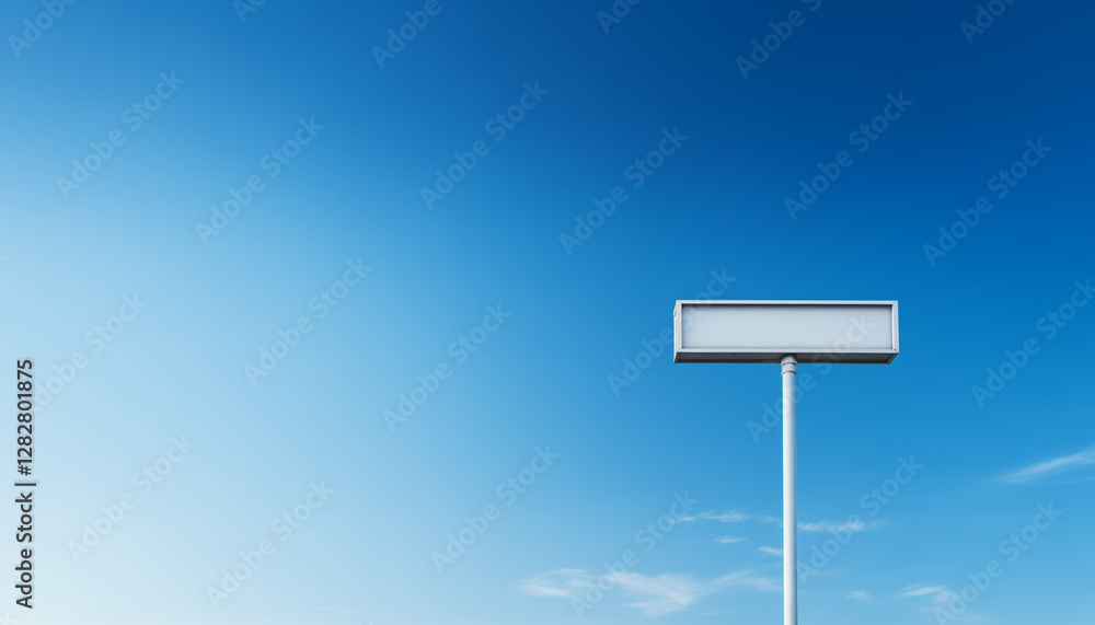 blank single pole billboard with blue sky background blank single pole billboard with blue sky background