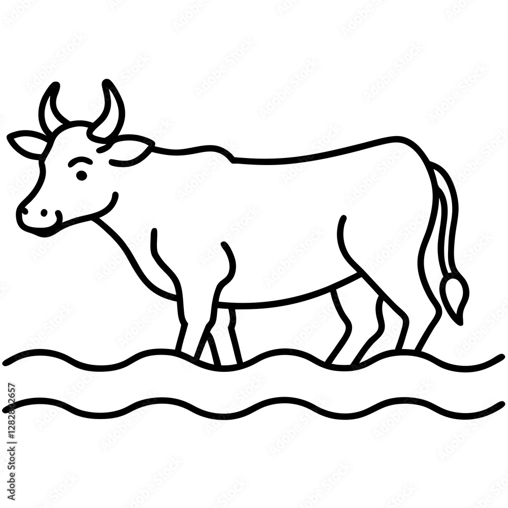 Cow on Waterline Cow on Waterline