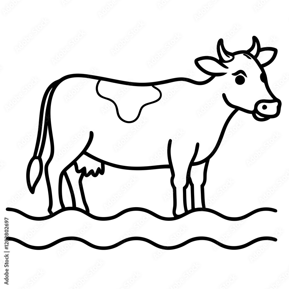 Cow on Waterline Cow on Waterline