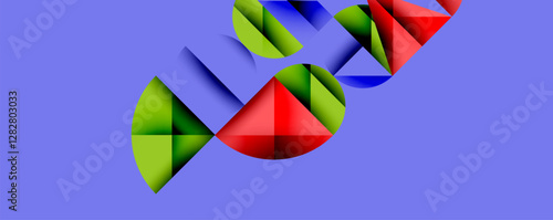 Abstract geometric pattern with intersecting circles and triangles in gradients. The high-contrast composition creates depth and a dynamic, modern aesthetic