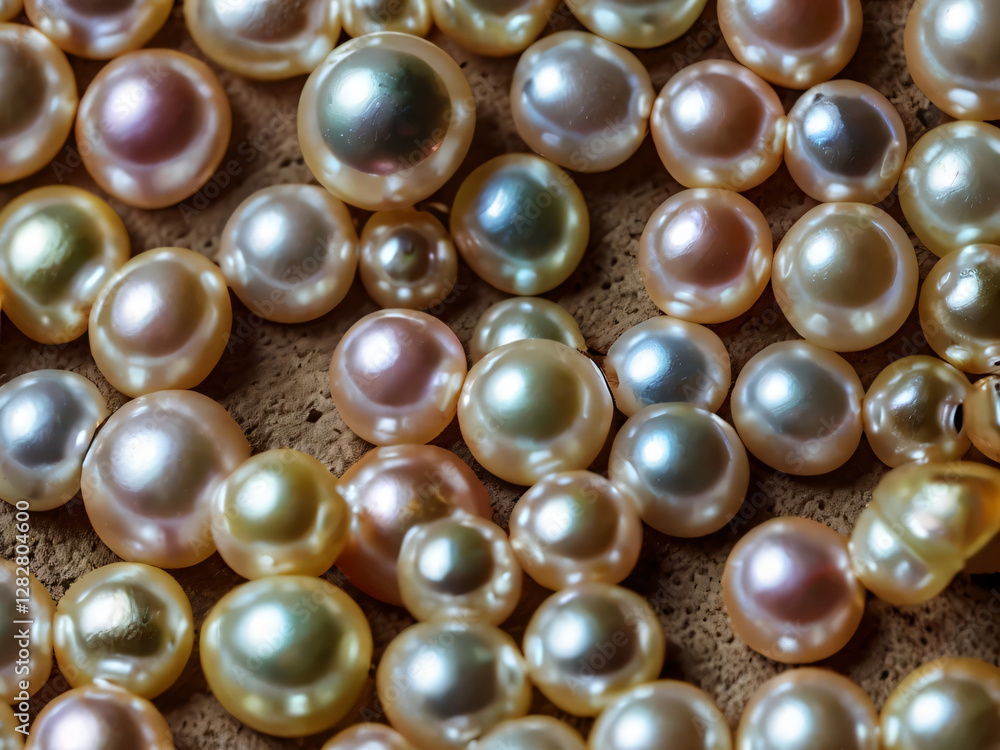 This image captures the lustrous surface of pearls. This image captures the lustrous surface of pearls.