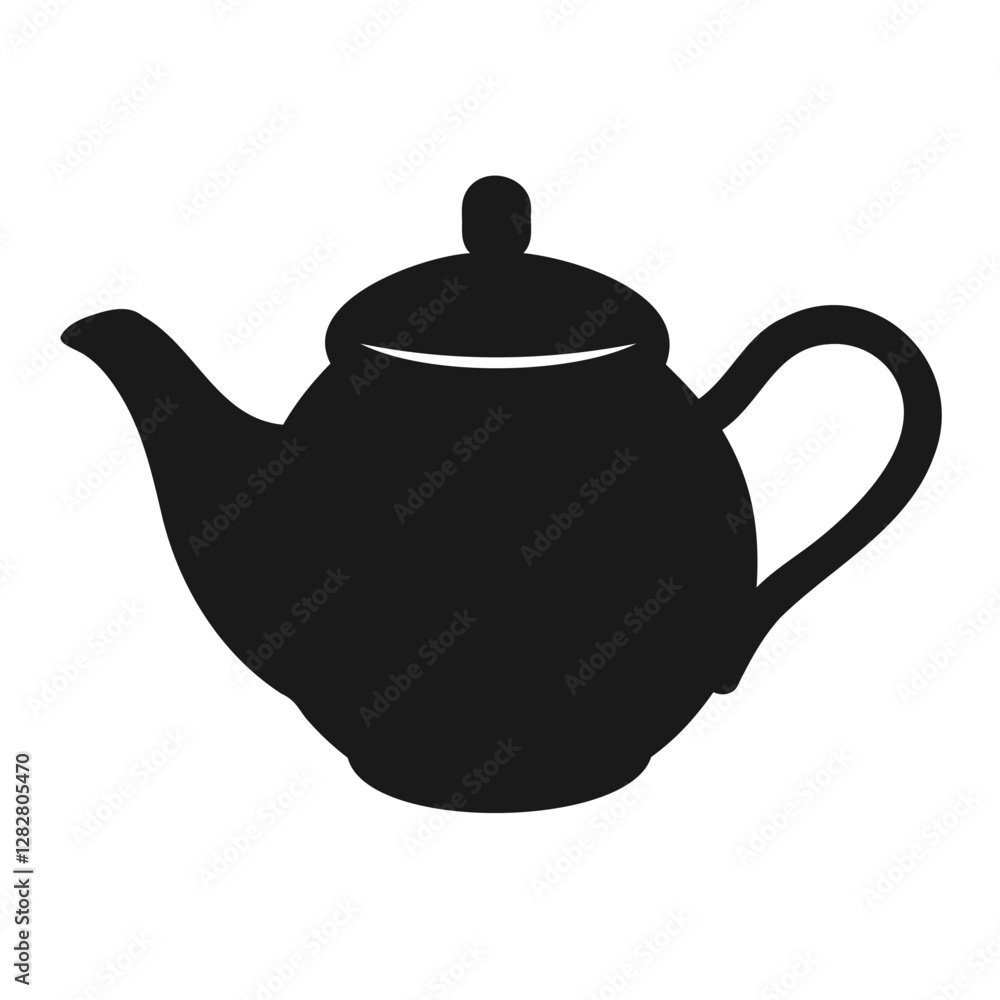 solid black silhouette of a classic teapot solid black silhouette of a classic teapot