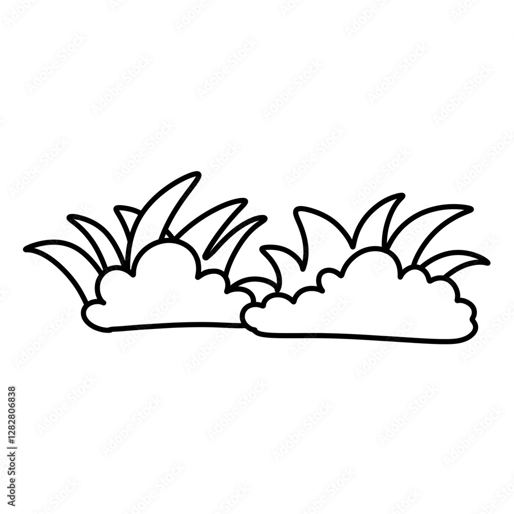 illustration of green grass in outline design illustration of green grass in outline design