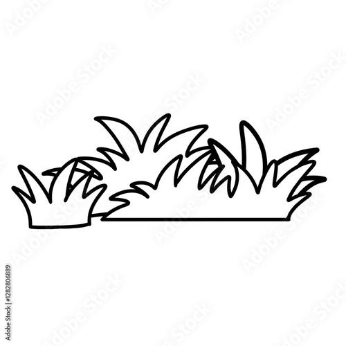illustration of an outline grass in the field 